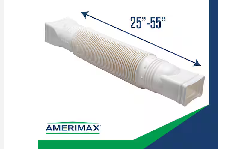 White Vinyl Downspout Extension